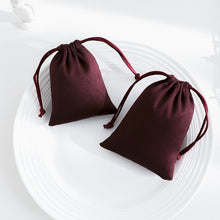 Load image into Gallery viewer, 100 Personalized Logo Print Drawstring Bags Custom Jewelry Packaging Pouches Chic Wedding Favor Bags Pink Flannel Cosmetic Bags