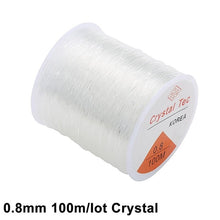 Load image into Gallery viewer, 100M/Roll Plastic Crystal Tec Korea DIY Beading Stretch Cords Elastic Line Jewelry Making Supply Wire String jeweleri thread