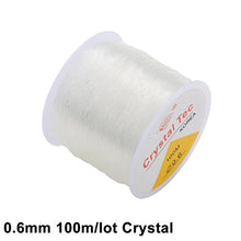 Load image into Gallery viewer, 100M/Roll Plastic Crystal Tec Korea DIY Beading Stretch Cords Elastic Line Jewelry Making Supply Wire String jeweleri thread