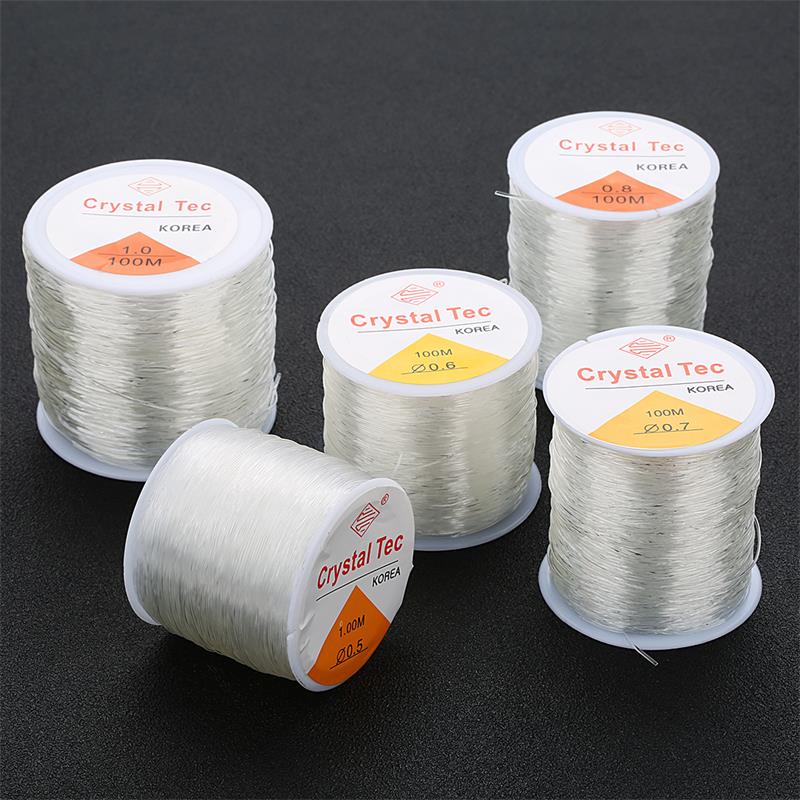 Elastic String for Jewelry Making 0.8mm Clear Elastic Nylon Cord 100m Crystal for Bracelet Making DIY Beading Stretchy String for Bracelets and Beade