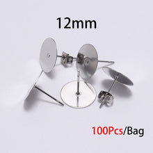 Load image into Gallery viewer, 20-100pcs/lot Gold Stainless Steel Blank Post Earring Studs Base Pins With Earring Plug Findings Ear Back For DIY Jewelry Making - ngoclht15