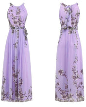 Load image into Gallery viewer, 2020 Women Chiffon Dresses Elegant Beach Dress Floral Print Halter Tunic Sleeveless Dress Long Maxi Party Boho Vestidos Clothes - ngoclht15
