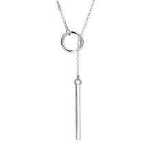 Load image into Gallery viewer, Hot Selling 925 Sterling Silver Jewelry Circle Strip Long Chain Necklace Pendants For Women Fashion Sterling Silver Jewelry