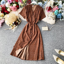 Load image into Gallery viewer, Korean Red elegant sexy Dress women 2020 summer beach V-neck polka dot midi dress waist split dress vestidos de fiesta clothes - ngoclht15