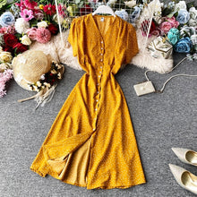 Load image into Gallery viewer, Korean Red elegant sexy Dress women 2020 summer beach V-neck polka dot midi dress waist split dress vestidos de fiesta clothes - ngoclht15