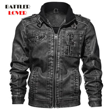 Load image into Gallery viewer, Men Jackets Genuine Leather High Quality Male Classic Motorcycle Biker Cow Leather Jacket Mens Spring Drop Ship Plus Size XL-7XL