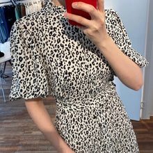 Load image into Gallery viewer, SHENGPALAE 2020 New Summer Women Vintage Loose High Waist Slim Was Thin Elegant Lantern Sleeve Leopard Print Maxi Dress ZA4081 - ngoclht15
