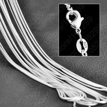 Load image into Gallery viewer, Top Quality 925 Sterling Silver Necklace Chain Jewelry Findings 16"-30" Chains 1.2MM Snake Chain+Lobeter Clasp 10 pcs - ngoclht15