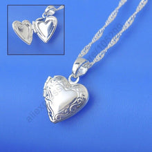 Load image into Gallery viewer, Wholesale Necklace Real Pure 925 Sterling Silver Jewelry Case Frame Small Heart & Big Heart Pendant Necklaces