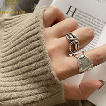 Load image into Gallery viewer, XIYANIKE New Fashion 925 Sterling Silver Width Rings for Women Couples Personality Jewelry Creative Handmade Party Accessories - ngoclht15