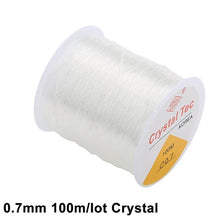 Load image into Gallery viewer, 100M/Roll Plastic Crystal Tec Korea DIY Beading Stretch Cords Elastic Line Jewelry Making Supply Wire String jeweleri thread
