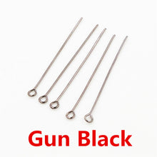 Load image into Gallery viewer, 200pcs/bag 16 20 25 30 35 40 45 50mm Eye Head Pins Classic 7 colors Plated Eye Pins For Jewelry Findings Making DIY Supplies
