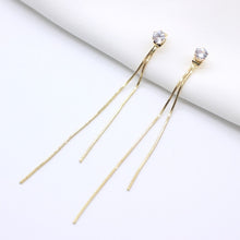 Load image into Gallery viewer, 2020 New Long Crystal Tassel Gold Color Dangle Earrings for Women Wedding Drop Earing Fashion Jewelry Gifts - ngoclht15
