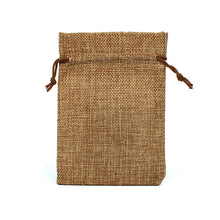 Load image into Gallery viewer, 50Pcs/lot Drawstring Natural Burlap Bag Jute Gift Bags Multi Size Jewelry Packaging Wedding Bags with Candy Bag Can Custom Logo
