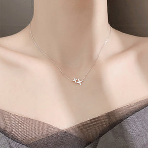 925 Sterling Silver Shiny Star CZ Zircon Necklace Charm Women Wedding Party Jewelry Design Creative Korean Style Accessories