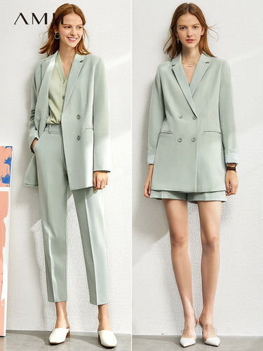 Amii Minimalism suit women 2020 spring new Solid blazer,vest,high waist pants for women 12060909 - ngoclht15