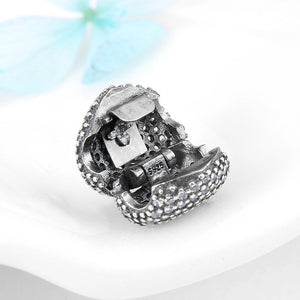 Clip lock Beads 925 Sterling Silver sparkling CZ Bead fit Original Silver Pandora Bracelet Bangles High quality women Jewelry - ngoclht15