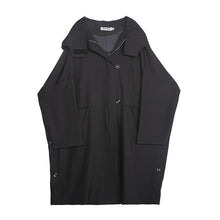 Load image into Gallery viewer, [EAM] Loose Fit Black Vent Split Joint Big Size Long Jacket New Hooded Long Sleeve Women Coat Fashion Tide Spring 2020 1S662 - ngoclht15
