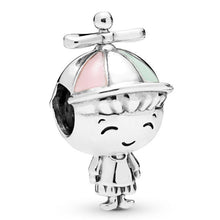 Load image into Gallery viewer, Enamel Grandma Grandpa Bouncing Pigtails Girl Propeller Hat Boy Beads Fit Pandora Bracelet 925 Sterling Silver Charm Diy Jewelry
