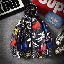 Load image into Gallery viewer, Fashion Brand Spring Autumn Men Casual Streetwear Floral Hoodie Jacket Man Waterproof Clothes Mens Windbreaker Coat Male Outwear
