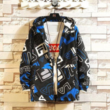 Load image into Gallery viewer, Fashion Brand Spring Autumn Men Casual Streetwear Floral Hoodie Jacket Man Waterproof Clothes Mens Windbreaker Coat Male Outwear
