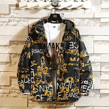 Load image into Gallery viewer, Fashion Brand Spring Autumn Men Casual Streetwear Floral Hoodie Jacket Man Waterproof Clothes Mens Windbreaker Coat Male Outwear
