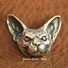 Load image into Gallery viewer, High Details 925 Sterling Silver Sphynx Cat Pendant Mens Biker Pendant TA113
