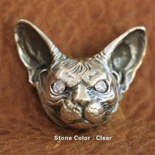 Load image into Gallery viewer, High Details 925 Sterling Silver Sphynx Cat Pendant Mens Biker Pendant TA113
