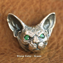 Load image into Gallery viewer, High Details 925 Sterling Silver Sphynx Cat Pendant Mens Biker Pendant TA113
