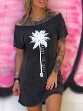 Load image into Gallery viewer, KALENMOS Punk Skull Floral Print Dresses for Women Summer Loose Off Shoulder Mini Party Dress Robes Vestidos De Mujer Plus Size - ngoclht15
