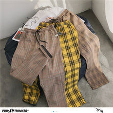 Load image into Gallery viewer, Privathinker Men Women Korean Black Plaid Casual Pants 2020 Mens Streetwear Harem Pants Male Checkered Trousers Plus Size
