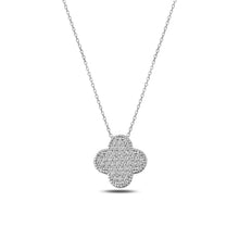 Load image into Gallery viewer, Silver 925 Sterling Zircon Cubic Zirconia Clover Necklace - ngoclht15
