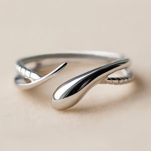 Stereoscopic New Retro Punk Exaggerate Snake Ring 925 sterling silver Rings Thai Silver Opening Rings Adjustable Size  Jewelry