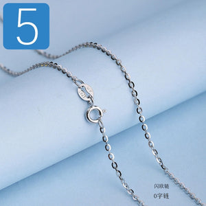 Trustdavis Genuine 925 Sterling Silver Water-wave Snake Box Chain For Woman 40cm/45cm 0.7/0.8mm Chain Necklace DC06 - ngoclht15