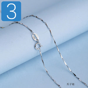 Trustdavis Genuine 925 Sterling Silver Water-wave Snake Box Chain For Woman 40cm/45cm 0.7/0.8mm Chain Necklace DC06 - ngoclht15