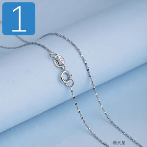 Trustdavis Genuine 925 Sterling Silver Water-wave Snake Box Chain For Woman 40cm/45cm 0.7/0.8mm Chain Necklace DC06 - ngoclht15