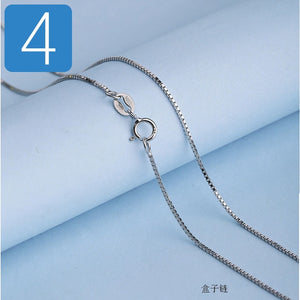 Trustdavis Genuine 925 Sterling Silver Water-wave Snake Box Chain For Woman 40cm/45cm 0.7/0.8mm Chain Necklace DC06 - ngoclht15