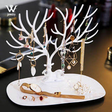 Load image into Gallery viewer, WE Black White Pink Rose Red Deer Earrings Necklace Ring Pendant Bracelet Jewelry Cases&amp;Display Stand Tray Tree Storage jewelry
