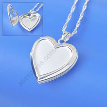 Load image into Gallery viewer, Wholesale Necklace Real Pure 925 Sterling Silver Jewelry Case Frame Small Heart &amp; Big Heart Pendant Necklaces
