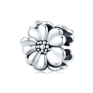 bamoer 925 Sterling Silver Flower Metal Beads Collection Charm fit Original Bracelet Silver DIY Jewelry Accessories SCC1483