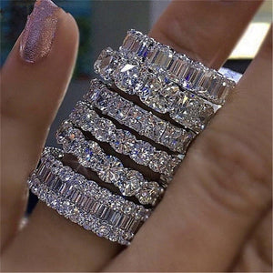 luxury 925 sterling silver wedding band eternity ring for women big gift for ladies love wholesale lots bulk jewelry R4577